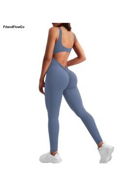 Sleeveless Backless Bodycon Jumpsuit - Tummy Control Gym Workout